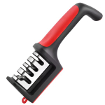 MODERNI KULINARINIŲ PEILIŲ GALĄSTUVAS RAUDONAS