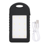 Atsarginis maitinimo &scaron;altinis ("Power Bank") Maitinimo bankai, saulės energijos bankas | 5000 mAh ne&scaron;iojamas įkrovimas su 12 LED žibintuvėliu juodu