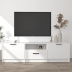 TV spintelė，TV staliukas，Televizoriaus spintelė, balta, 140x35x40cm, apdirbta mediena CFE71808
