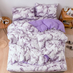 Patalynė, marmurinis mink&scaron;tas antklodės antklodės užvalkalų komplektas (2 vnt.) - AU - Vieno dydžio 150x200 cm purpurinės spalvos patalynės komplektas.