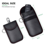 Car accesories,Signal Blocking Faraday Pouch Bag, Set of 2 Rfid Signal Blocking Pouches for Car Key, Carbon Fiber Anti Rfid Protection Case,
