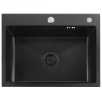 Kriauklė Rea Liam Black + Mai&scaron;ytuvas Virtuvės Fresh Black