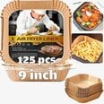 Virtuvės įrankiai, oro gruzdintuvės vienkartinis popierinis įdėklas kvadratinis 9 colių, 125 vnt. dideli kvadratiniai oro gruzdintuvai popieriniai įdėklai 6-10QT oro gruzdintuvui