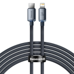 Baseus Crystal Shine kabelis USB-C prie Lightning, 20W, PD, 2m (juodas)