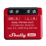 &bdquo;Shelly 1PM Mini Gen3&ldquo; valdiklis, &bdquo;WiFi&ldquo; / &bdquo;Bluetooth&ldquo;.