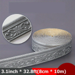 3D putplasčio karūnos tapetų kra&scaron;tų juosta, lipni PVC.,  Pilka