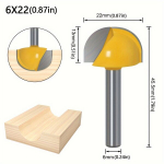 Apvalus dugno peilis 6 rankenos medžio apdirbimui., 1vnt 6x22mm