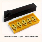 Karbido plok&scaron;telės tekinimo įrankiams, 10 vnt., MTJNR2020K16 + 10 vnt TNMG160404R-ES
