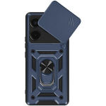 Coque - Xiaomi Redmi Note 14 4G - Laikiklio žiedas - Kameros apsauga - Smūgiams atsparus mėlynas naktis