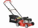 Benzininė savaeigė vejapjovė 4-in-1 4,50 kW 53 cm darbinis plotis 25&ndash;75 mm 8 pakopų auk&scaron;čio reguliavimas 62 l surinktuvas elektrinis starteris LONCIN 224 cm&sup3; variklis YT-85533 YATO
