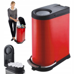 &Scaron;iuk&scaron;liadėžė su pedalu, konteineris rū&scaron;iavimui, atliekų kibiras 40l red - 4m