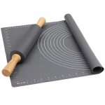 Stora silikoninė kepimo lenta, virtuvinis kilimėlis 60 cm x 40 cm + kočėlas Xxxl