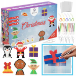 Kalėdinis lyginimo karoliukų rinkinys La Manuli Happy Christmas, 4500 vnt., su priedais