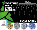 Varvekliai lauko 1500 Led 73,5 metrų baltas kabelis sujungimo galimybė Flash