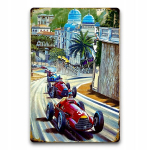 Metalinis dekoratyvinis skardos ženklas - klasikinis retro ralis, lenktynės 20 x 30 cm
