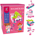 Konstrukcinis rinkinys Building Blocks Pink Paradise, 330 detalių, su rožiniu pagrindu