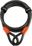 Valuemax kilpinis trosas 2 m, apsauginis plieninis trosas padengtas plastiku, apsauga dviračiui/motociklui/elektriniam dviračiui, 12 mm storio, juodas, 213 cm
