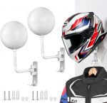 Motofans, sieninis &scaron;almo laikiklis motociklų &scaron;almams, kepurėms, aliuminio lydinys (baltas, 2 vnt.)