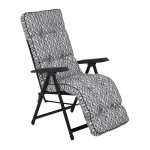 Sulankstoma sodo kėdė &bdquo;Patio Lena Plus Black Edition&ldquo; su reguliuojama atlo&scaron;o ir pakojo padėtimi, su pilka geometrine apdaila