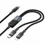 HOCO kabel 2w1 Typ C do Typ C + Lightning 5A 100W U139 1,2 m czarny