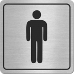Vyri&scaron;ko tualeto ženklas wc inox nerūdijantis plienas