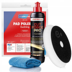 Menzerna Cut Force Pro poliravimo pasta, kietas poliravimo padas, mikropluo&scaron;tas