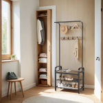 Kabė, Garderobė, 33,7 x 72 x 183 cm, Ruda-Juoda, Riidepuu, garderoob, 33,7 x 72 x 183 cm, pruun-must