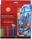 Pie&scaron;tukiniai spalvoti pie&scaron;tukai Koh-i-noor Polycolor 72 spalvos, kartoninė pakuotė