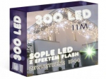 Varvekliai Flash 300 Led lauko &scaron;iltos baltos spalvos eglutės lemputės su Flash efektu