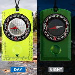 Qessuvnc navigacinis kompasas paaugliams, skirtas navigacijai lauke, vaiki&scaron;kas kompasas, orientacinis kompasas, žygio kompasas, karinis kompasas, lengvas žygio kompasas su reguliuojamu pakreipimu