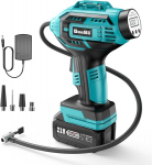 Seesii akumuliatorinis oro siurblys, belaidis akumuliatorinis kompresorius, maks. 150 Psi oro kompresorius, rankinis kompresorius, ne&scaron;iojamas elektrinis oro siurblys, skirtas automobiliui, motociklui, dviračiui, kamuoliams