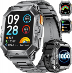 Lige I&scaron;manusis laikrodis vyrams, skirtas kariuomenei, su kompasu/barometru, slėgio/auk&scaron;čio matuokliu, 2,13 colio amoled dideliu ekranu, 1000 mah baterija, 100+ sporto režimų, fitneso laikrodis, 10 atm atsparumas vandeniui, skirtas android ios, tamsus