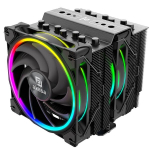 Akasa Soho H7, auk&scaron;čiausios kokybės dvigubas bok&scaron;tinis 7 &scaron;ilumvamzdžių Cpu au&scaron;intuvas su adresuojamu Rgb, 250w Tdp, 120 mm Pwm ventiliatorius, palaiko Intel Lga 1851/1700/1200/115x/20xx Amd Am5/am4, Ak-cc4026hp01