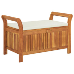 Sodo suoliukas，Sodo suolas，Lauko suoliukas-daiktadėžė su pagalvėle, 91cm, akacijos masyvas CFE8973969