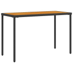 Stalas su akacijos stalvir&scaron;iu, juodas, 115x54x74cm, poliratanas CFE2294983