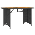 Stalas su mediniu stalvir&scaron;iu, juodas, 110x68x70cm, poliratanas CFE8407125