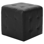 Pufai, 2 vnt., juodos spalvos, 30x30x30 cm, dirbtinė oda CFE425254