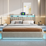 Lova Signal atlo&scaron;as su daiktadėže ir LED &scaron;viesos juostele, aksominis audinys, 160 * 200 cm lovos rėmas
