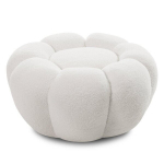 Pufas, PERLE, 61x61x31 cm, Baltas
