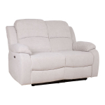 Gulima sofa Home4You FELICIA 2 vietų su elektriniu mechanizmu, moderni balta