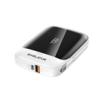 &bdquo;Evelatus&ldquo; i&scaron;orinė baterija 22,5 W, 10000 mAh, C tipo, balta ir juoda