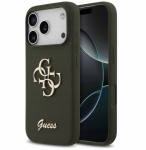 Telefono dėklas iPhone 17 Pro žalias silikoninis Guess