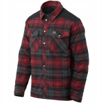 Vyri&scaron;ki languoti mar&scaron;kiniai su &scaron;iltu pamu&scaron;alu HELIKON-TEX WINTER WARDEN, Slate Crimson Plaid