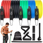 Pilates įrangos rinkinys - lazda su pasiprie&scaron;inimo gumomis LIVMAN P-62