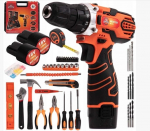 44 dalių įrankių rinkinys su gręžtuvu happy people andy, su akumuliatoriumi