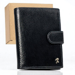 Natūralios odos piniginė vyrams Rovicky, juoda