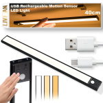 Įkraunamas USB LED &scaron;viestuvas LIVMAN BH-K32 su judesio jutikliu ir 3 ap&scaron;vietimo spalvų režimais, 40cm
