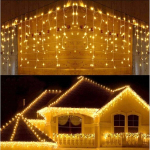 Kalėdinė girlianda laukui Snaigės &ndash; 300 led 12 m