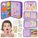 Montessori manipuliacinė lavinamoji veiklos knyga - lagaminas 3D