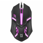 "defender" pelė "cyber mb-560l", 1200dpi, optinė, 3 but., usb laidas, juoda, žaidimų, permatoma